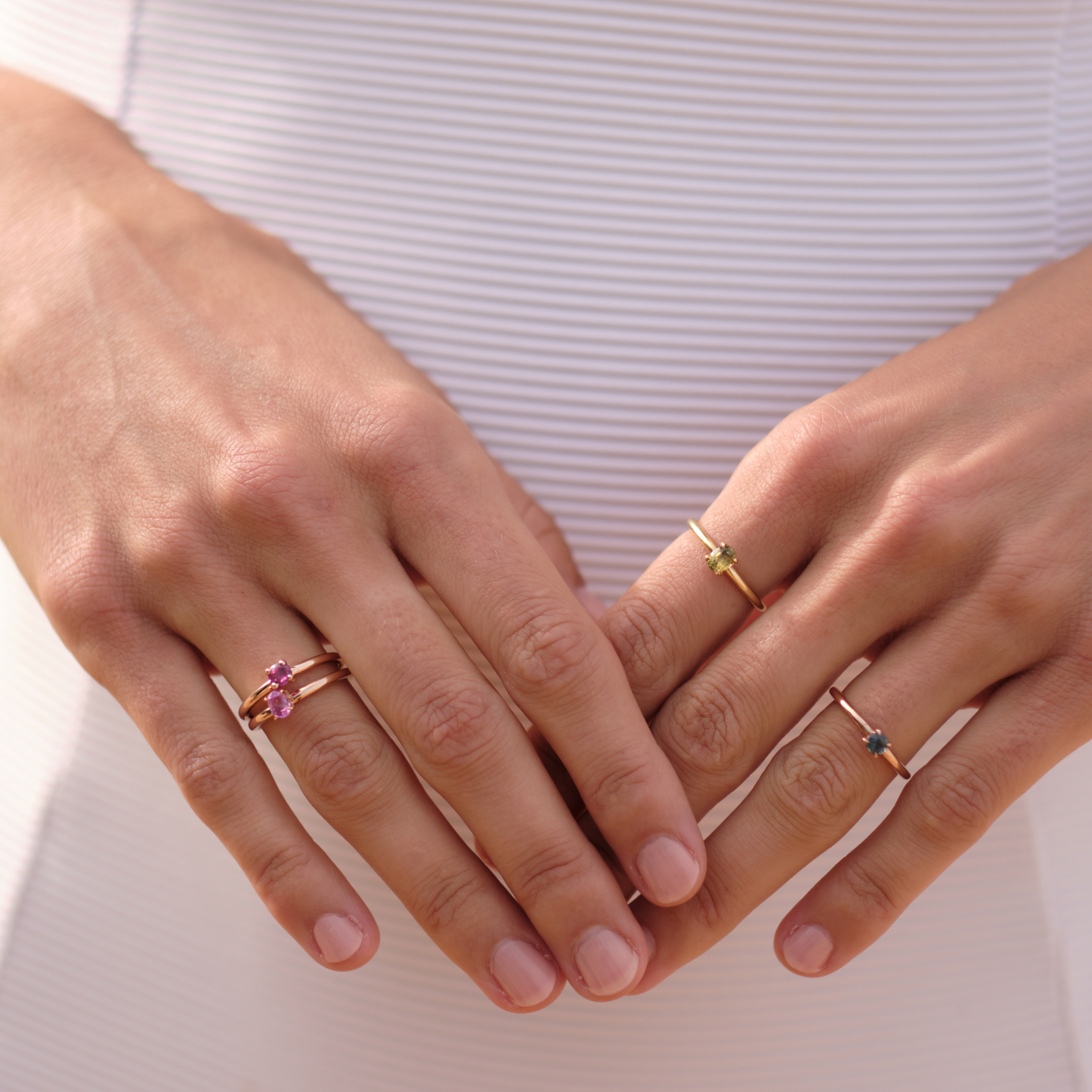 9ct Rose Gold Pink Sapphire Ring.